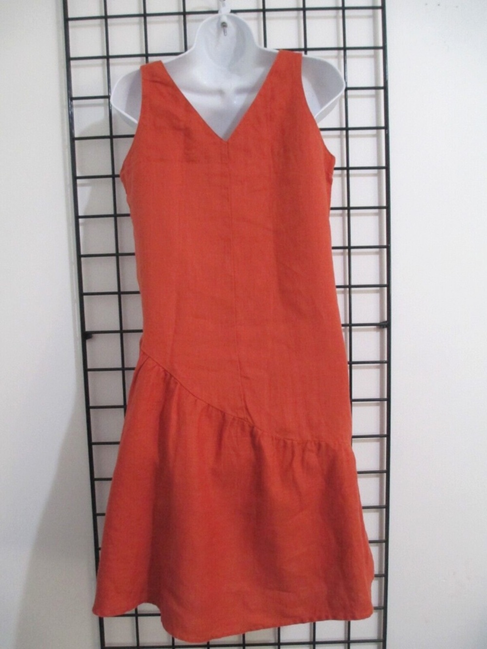 Rust Linen Shift Dress - Picture 4 of 6